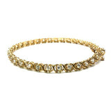 10K Cursive X 10K Yellow Gold Tennis Bracelet WBG-008 - WORLDSTARBLING