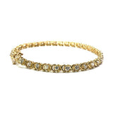 10K Cursive X 10K Yellow Gold Tennis Bracelet WBG-008 - WORLDSTARBLING
