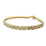 10K Cursive X 10K Yellow Gold Tennis Bracelet WBG-008 - WORLDSTARBLING