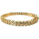 Loose Tennis Bracelet 10K Yellow Gold 6.8MM WBG-009 - WORLDSTARBLING