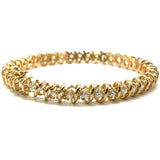 Loose Tennis Bracelet 10K Yellow Gold 6.8MM WBG-009 - WORLDSTARBLING