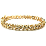 Loose Tennis Bracelet 10K Yellow Gold 6.8MM WBG-009 - WORLDSTARBLING