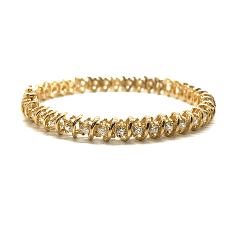 Loose Tennis Bracelet 10K Yellow Gold 6.8MM WBG-009 - WORLDSTARBLING