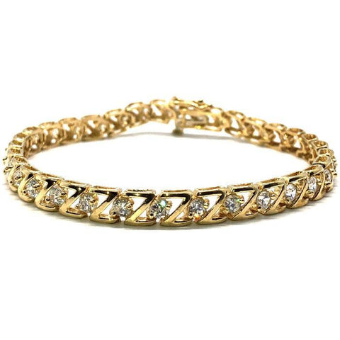 Bracelet court de tennis en or jaune 10K 5.5MM WBG-010