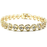 Bracelet de tennis coeur en or jaune 10K 7.7MM WBG-011