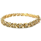 Curved Tennis Bracelet X 10K Yellow Gold 5.7MM WBG-013 - WORLDSTARBLING
