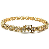 Curved Tennis Bracelet X 10K Yellow Gold 5.7MM WBG-013 - WORLDSTARBLING