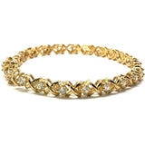 Curved Tennis Bracelet X 10K Yellow Gold 5.7MM WBG-013 - WORLDSTARBLING