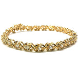 Curved Tennis Bracelet X 10K Yellow Gold 5.7MM WBG-013 - WORLDSTARBLING