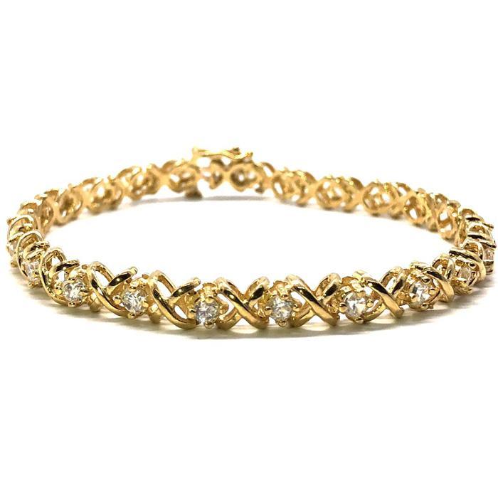 Bracelet de tennis incurvé X 10K or jaune 5.7MM WBG-013