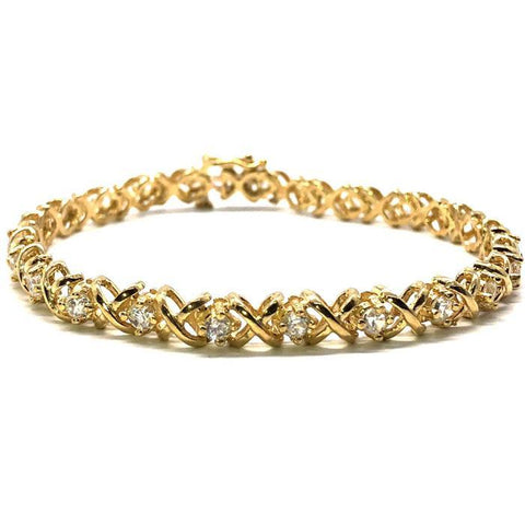 Bracelet de tennis incurvé X 10K or jaune 5.7MM WBG-013