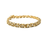 Curved Tennis Bracelet X 10K Yellow Gold 5.7MM WBG-013 - WORLDSTARBLING