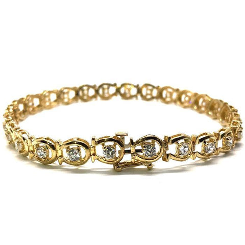 10K Yellow Gold 6.6MM WBG-014  Shoe Tennis Bracelet - WORLDSTARBLING