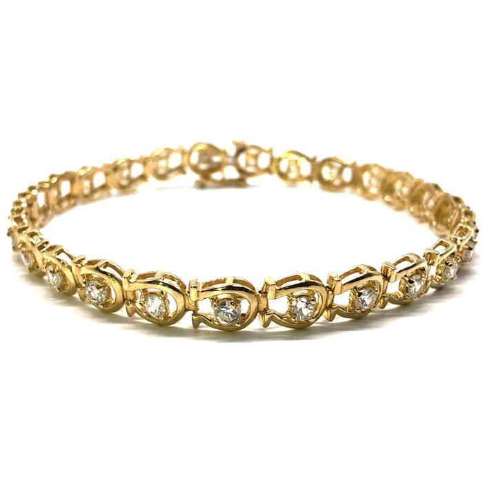 Bracelet de tennis de chaussure d'or jaune de 10K 6.6MM WBG-014