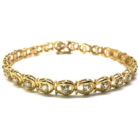 Bracelet de tennis de chaussure d'or jaune de 10K 6.6MM WBG-014