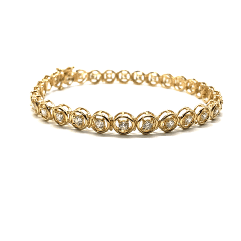 10K Yellow Gold Tennis Bracelet 6.7KM WBG-015 - WORLDSTARBLING