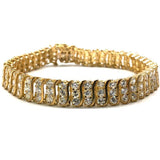 Bracelet de tennis en or jaune 10K 10MM Rolly WBG-016