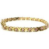 4.8MM Flat Yellow Rose Gold Tennis Bracelet X WBG-019 - WORLDSTARBLING