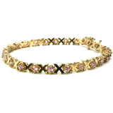 4.8MM Flat Yellow Rose Gold Tennis Bracelet X WBG-019 - WORLDSTARBLING