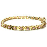 4.8MM Flat Yellow Rose Gold Tennis Bracelet X WBG-019 - WORLDSTARBLING