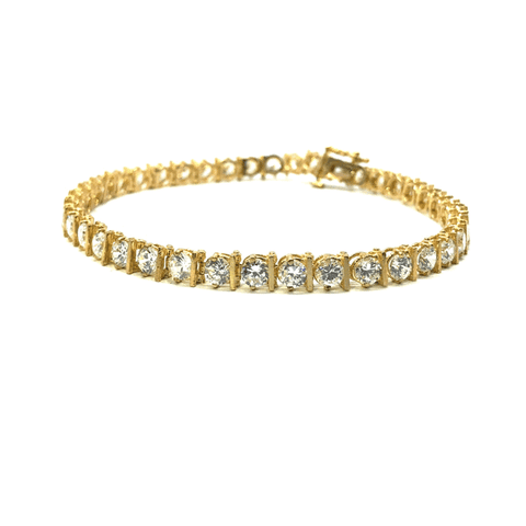 10K Yellow Gold 5MM Straight Tennis Bracelet  Dash WBG-020 - WORLDSTARBLING