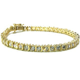 10K Yellow Gold 4.2MM Curvature Curve Tennis Bracelet WBG-021 - WORLDSTARBLING
