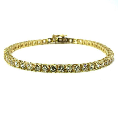 Bracelet de tennis en or jaune 10K 3,8 MM WBG-023