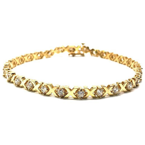 Bracelet de tennis en or jaune 10K X 4.8MM X WBG-025