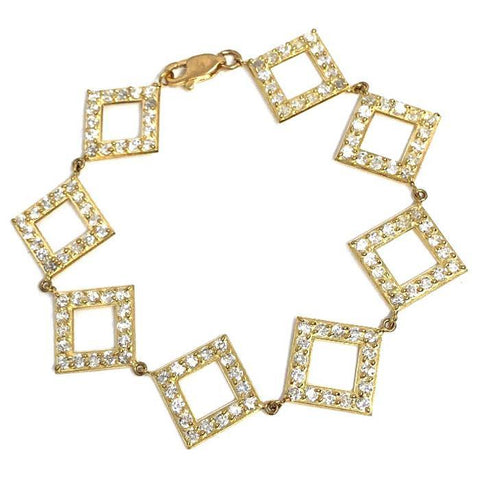 Bracelet carré en or jaune 10K 18.8MM WBG-027