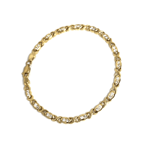 10K 4.2MM Yellow Gold Oval O Bracelet X WBG-028 - WORLDSTARBLING
