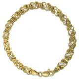 10K Yellow Gold Bracelet X 6 CZ WBG-029 - WORLDSTARBLING