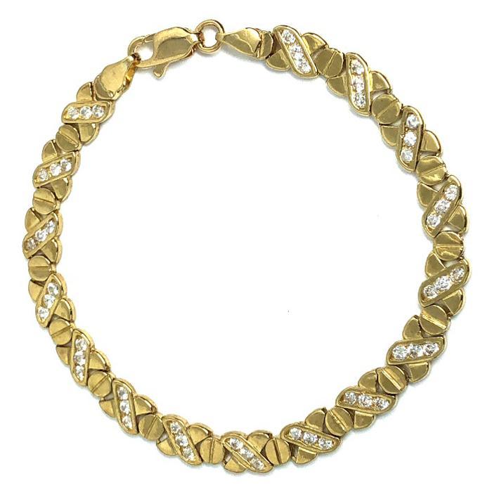Bracelet en or jaune 10K X 6 CZ WBG-029
