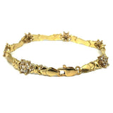 10K Yellow Gold 10K Gold Rose Gold Flower Bracelet WBG-030 - WORLDSTARBLING