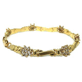 10K Yellow Gold 10K Gold Rose Gold Flower Bracelet WBG-030 - WORLDSTARBLING