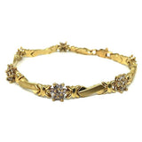 10K Yellow Gold 10K Gold Rose Gold Flower Bracelet WBG-030 - WORLDSTARBLING