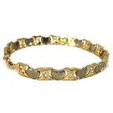 10K 7.1KM Yellow Gold Heart Matte Bracelet WBG-031 - WORLDSTARBLING