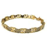 10K 7.1KM Yellow Gold Heart Matte Bracelet WBG-031 - WORLDSTARBLING