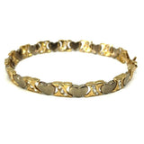 10K 7.1KM Yellow Gold Heart Matte Bracelet WBG-031 - WORLDSTARBLING