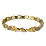 10K 7.1KM Yellow Gold Heart Matte Bracelet WBG-031 - WORLDSTARBLING