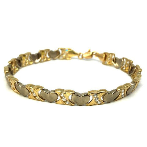 Bracelet mat coeur en or jaune 10K 7.1KM WBG-031