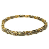 10K Yellow CZ Oval Matte Bracelet WBG-032 - WORLDSTARBLING