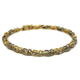 10K Yellow CZ Oval Matte Bracelet WBG-032 - WORLDSTARBLING