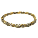 10K Yellow CZ Oval Matte Bracelet WBG-032 - WORLDSTARBLING