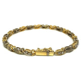 10K Yellow CZ Oval Matte Bracelet WBG-032 - WORLDSTARBLING