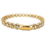 10K 7MM Yellow Gold Women's Round Bracelet CZ WBG-034 - WORLDSTARBLING