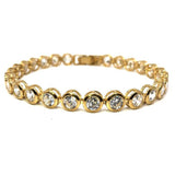 Bracelet rond CZ en or jaune 10K Femmes 7MM WBG-034