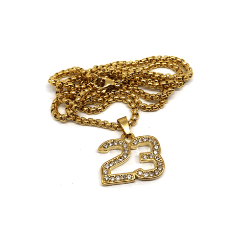 24in 3mm Rolo Chain With Number 23 Pendant STL_016 - WORLDSTARBLING