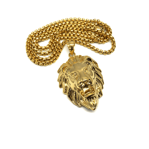24in 3mm Rolo Chain With Lion Head Pendant STL_035 - WORLDSTARBLING