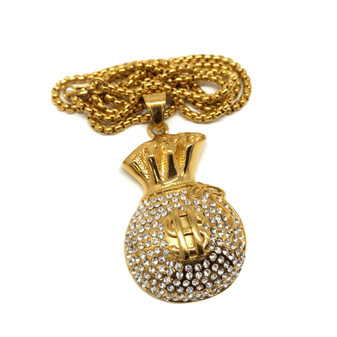 24in 3mm Rolo Chain With Money Bag Pendant STL_006 - WORLDSTARBLING