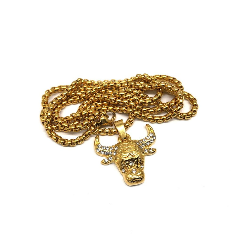 24in 3mm Rolo Chain With Small Bull Pendant STL_037 - WORLDSTARBLING